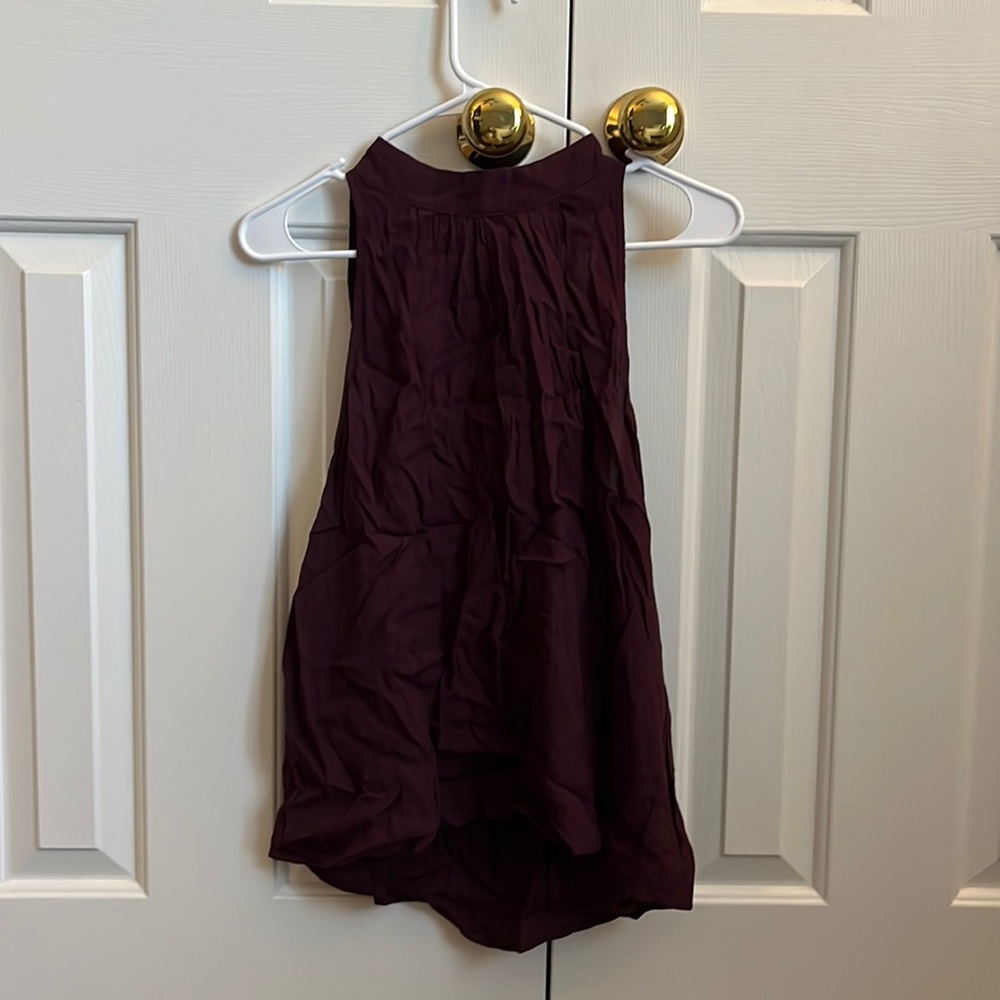 GF Collection deep purple tank top with tie in back, worn once, size S